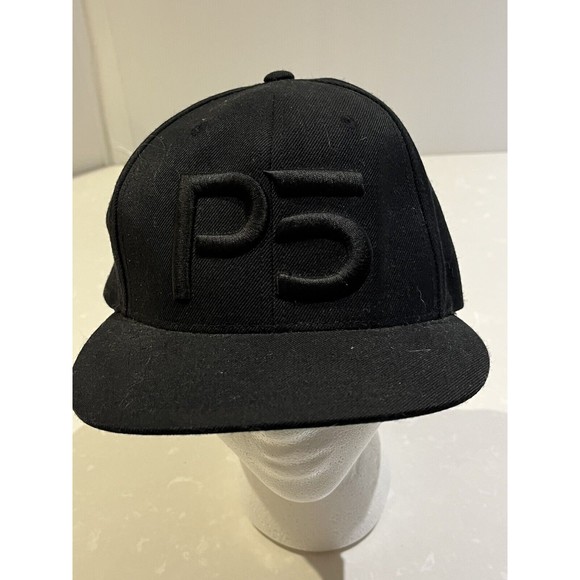 P5 Phase 5 Flatbill Snapback Ball Cap Hat - Black Unisex Adjustable - Picture 1 of 8